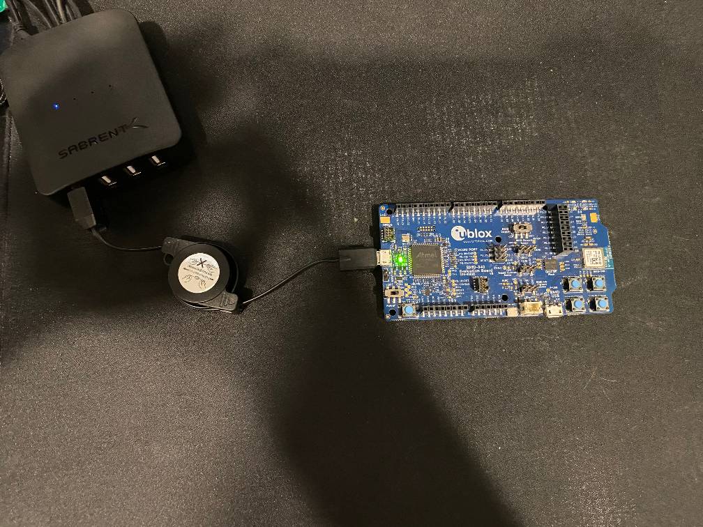 Blue dev board plugged in