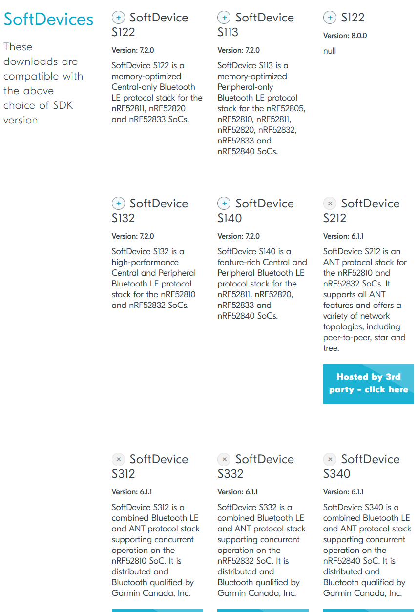 Unselect all SoftDevice options