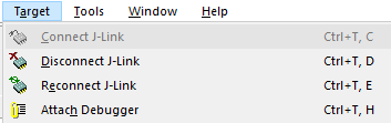 Menu after successful connection