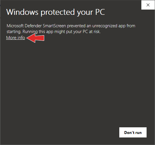 First warning when installing