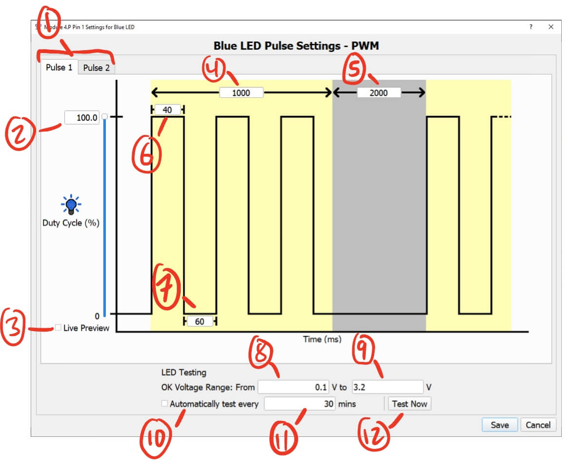 LED Pin Settings