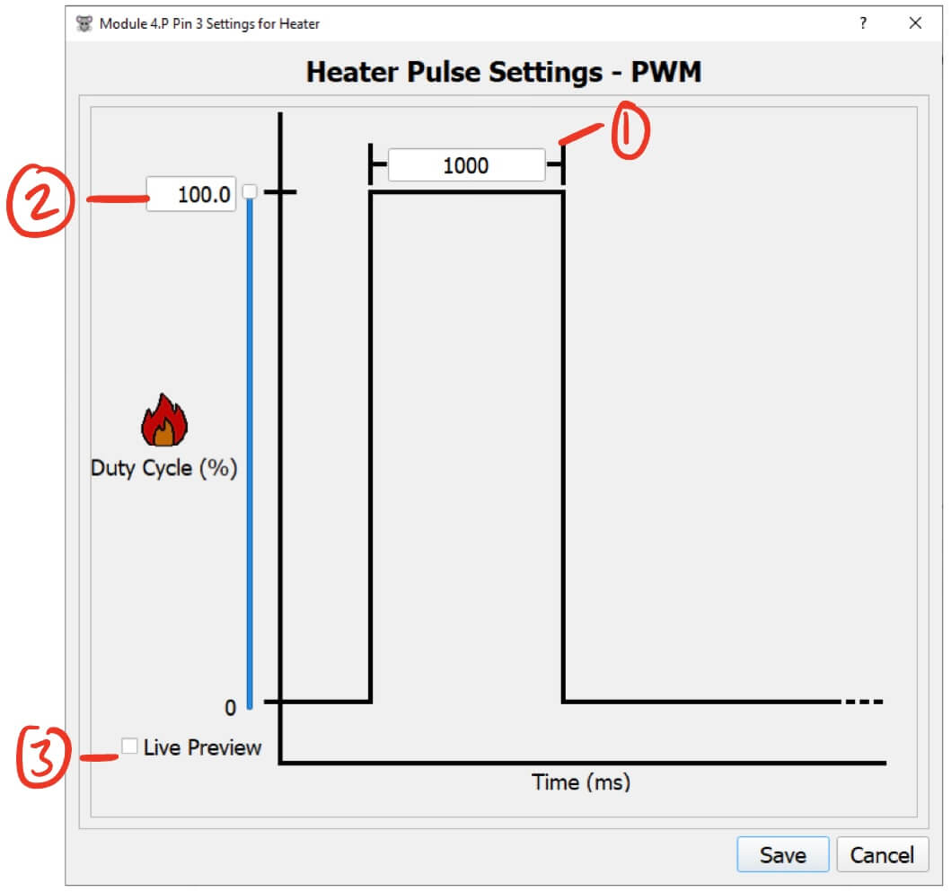 Heater Pin Settings