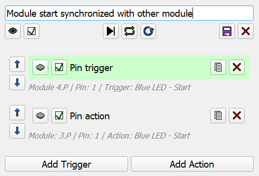 Module start synchronized with other module preview